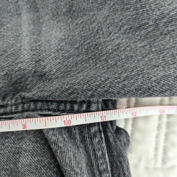 ZARA Dark Grey Boyfriend Fit Raw Hems High Rise Casual Button Fly Jeans Size 24 - Picture 9 of 12